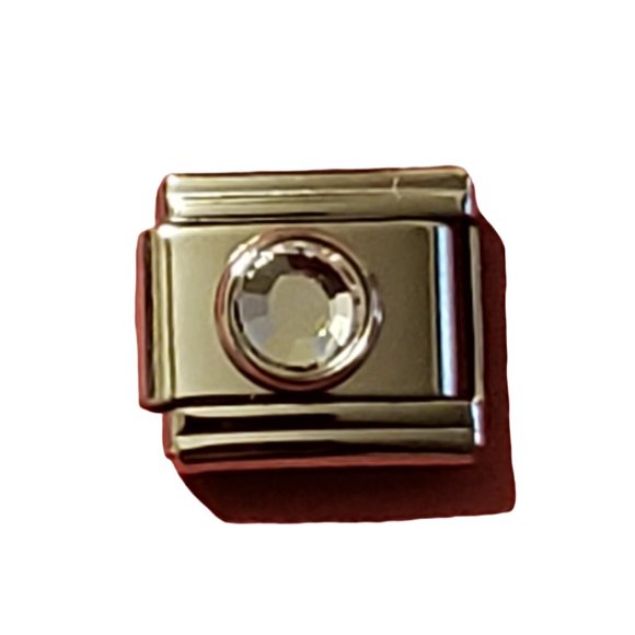 April Circle 9mm charm for Italian Charm Bracelet - Picture 1 of 1